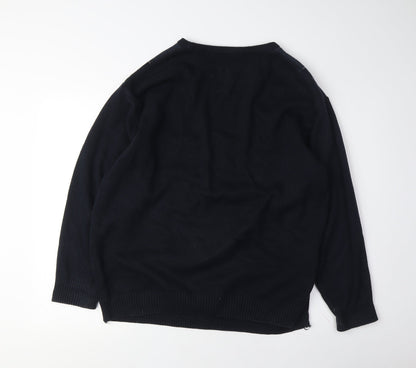 Greenwoods Casual Men's Black Checked Pullover XL