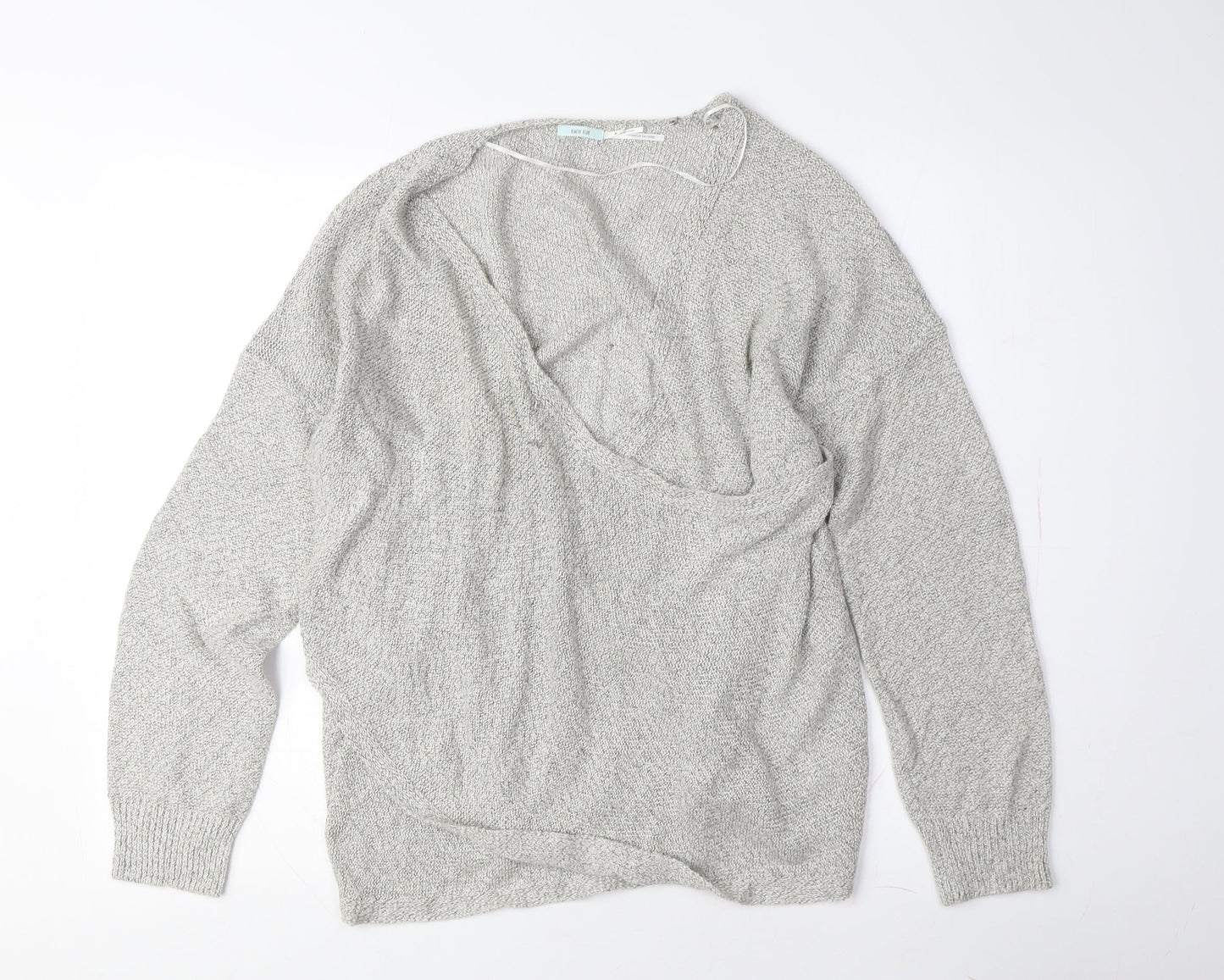 Kimchi Blue Women's Grey V-Neck Pullover Jumper M