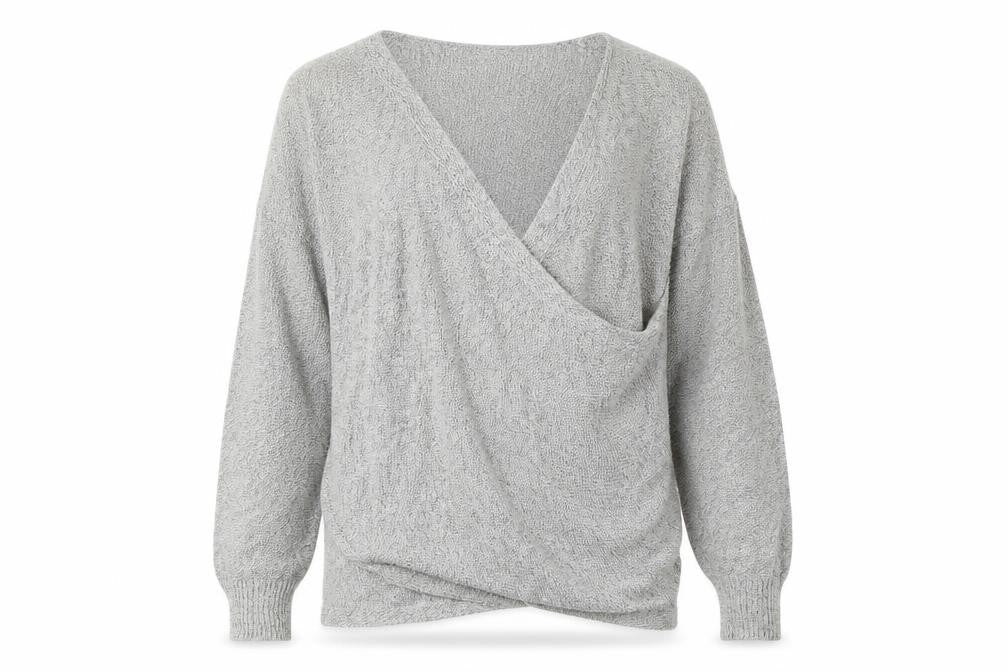Kimchi Blue Women's Grey V-Neck Pullover Jumper M