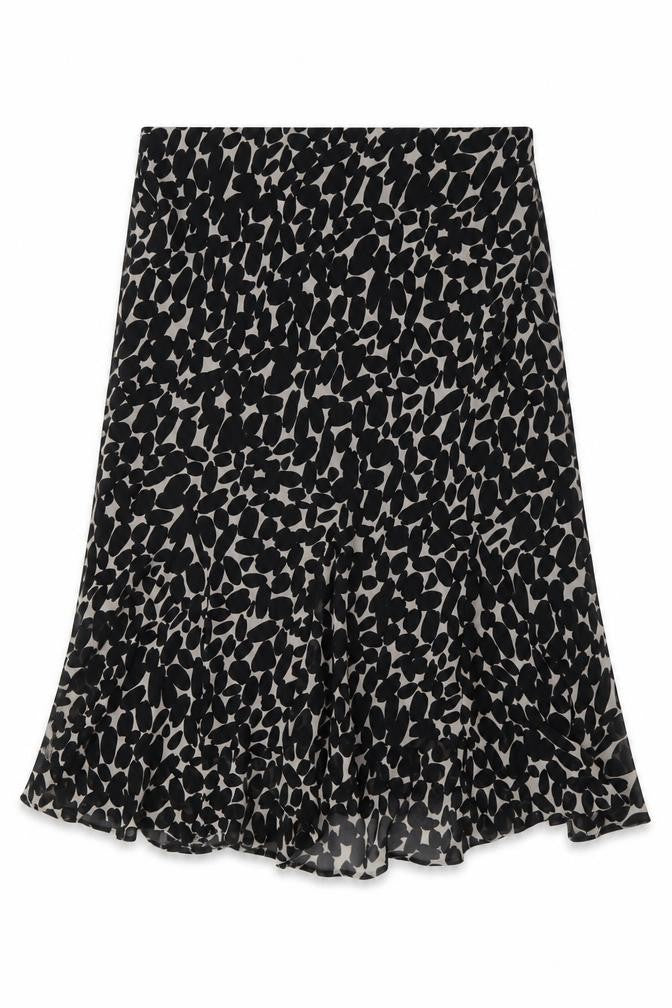 Marks & Spencer Women's Black Animal Print A-Line Skirt