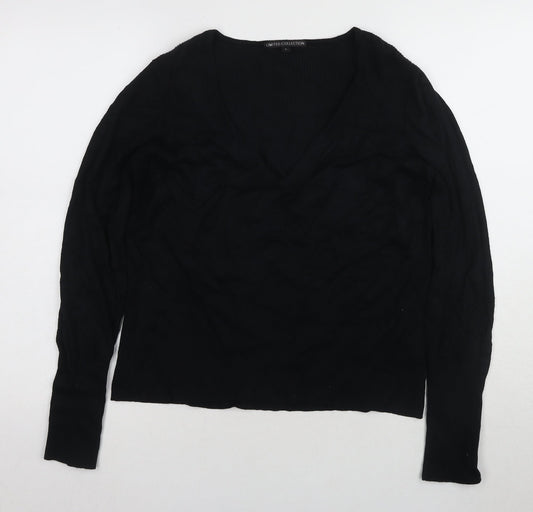 Marks and Spencer Women's Black V-Neck Blouse, Size L