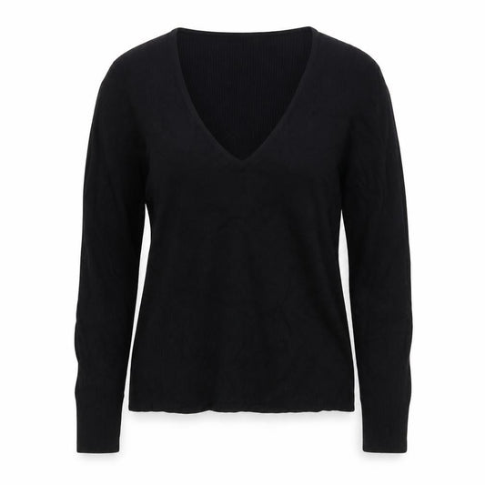 Marks and Spencer Women's Black V-Neck Blouse, Size L