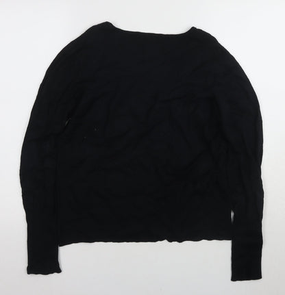 Marks & Spencer Women's Black V-Neck Blouse, Size L