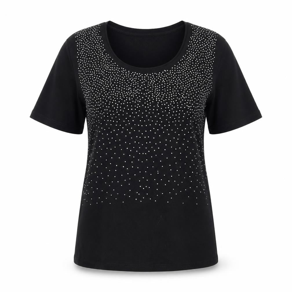 Adagio Black Rhinestone Women's T-Shirt Size 14