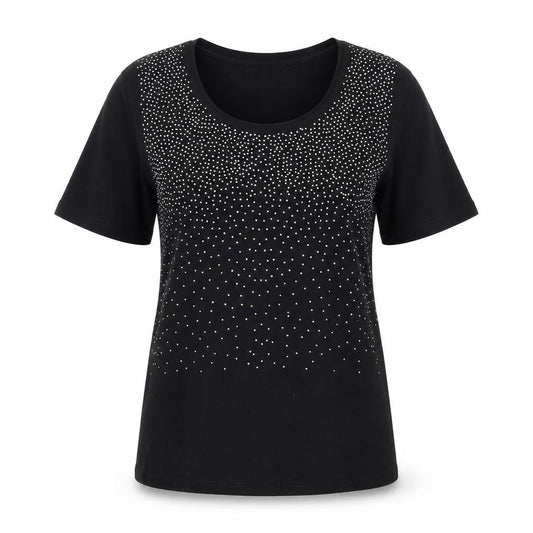 Adagio Black Rhinestone Women's T-Shirt Size 14