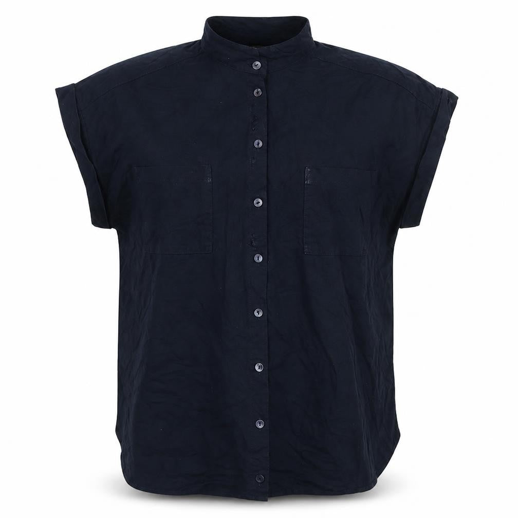 Marks & Spencer Women’s Blue Sleeveless Button-Up Top