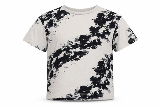 Front view of Next girls’ black tie-dye t-shirt, 7 years