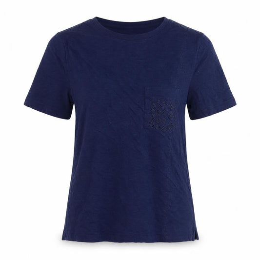 Marks and Spencer Women's Blue Cotton T-Shirt S
