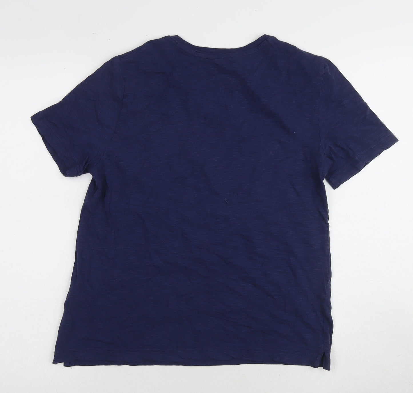 Marks and Spencer Women's Blue Cotton T-Shirt S