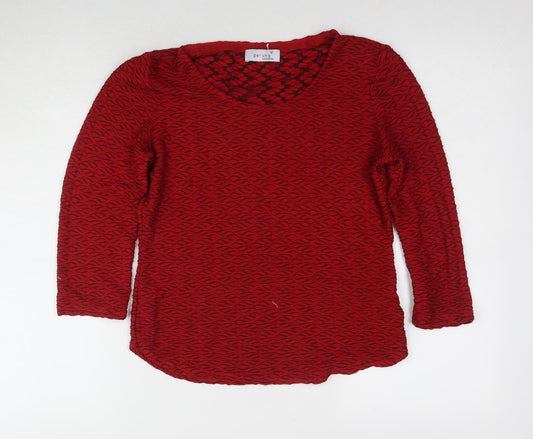 Marks and Spencer Red Long Sleeve Jersey T-Shirt UK 8