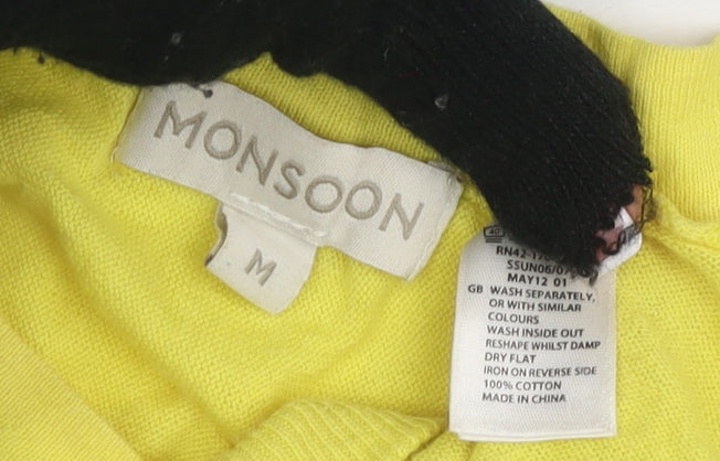 Monsoon Women's Yellow M Crew Neck T-Shirt