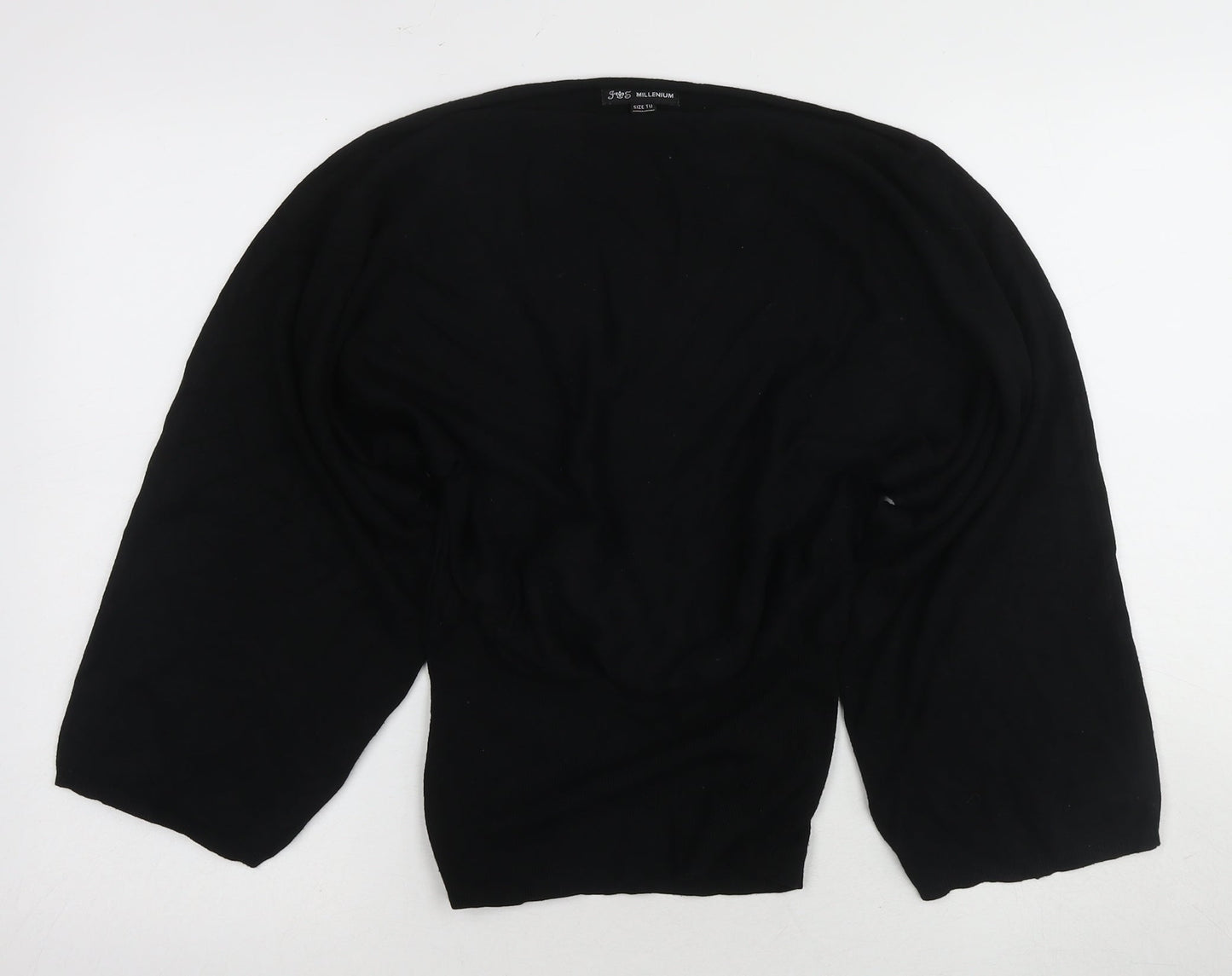 Millenium Black Women's Blouse 3/4 Sleeve One Size