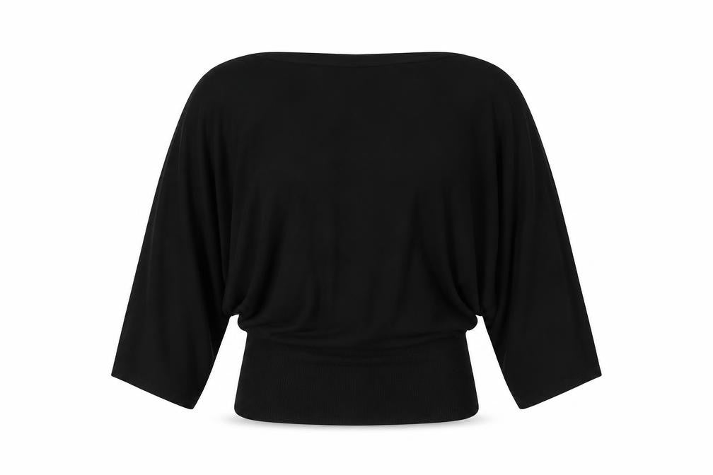 Millenium Black Women's Blouse 3/4 Sleeve One Size