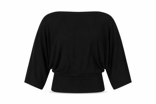 Millenium Black Women's Blouse 3/4 Sleeve One Size