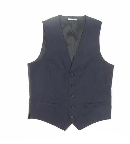 Marks and Spencer Men's Blue Suit Waistcoat Size 38R