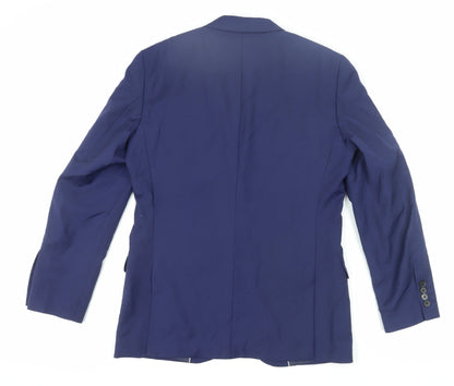 Back view of Jaeger Men's Blue Suit Jacket 40R Regular Fit