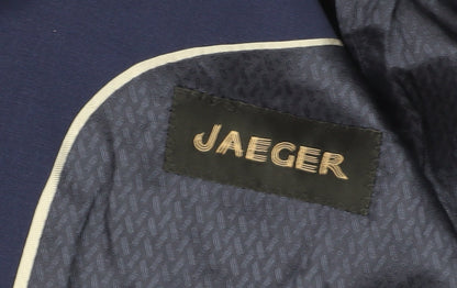 Close-up detail of Jaeger Men's Blue Suit Jacket 40R Regular Fit