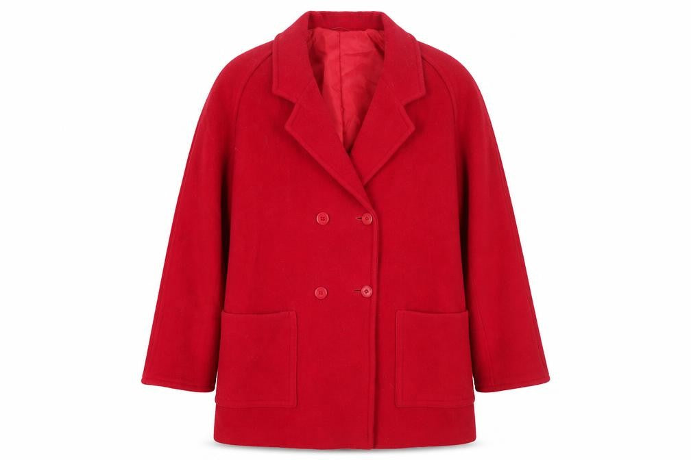 Planet Women's Red Pea Coat Size 14 Polyester