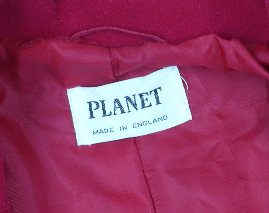 Planet Women's Red Pea Coat Size 14 Polyester