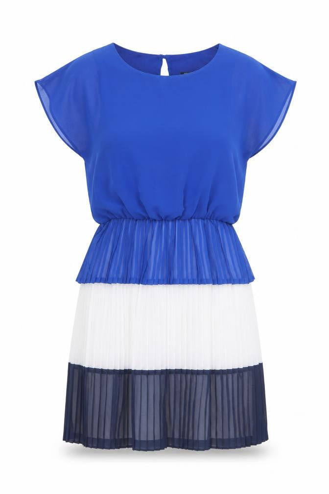 Mango Collection Women's Blue XS Pleated Dress