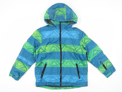 Additional front view of Acca Mukka boys’ blue green puffer jacket 11-12 years