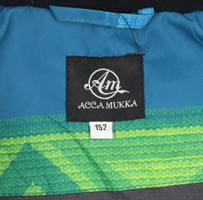 Close-up detail of Acca Mukka boys’ blue green puffer jacket 11-12 years