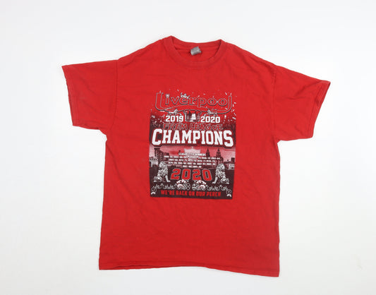 Gildan Men's Red Sports T-Shirt Large