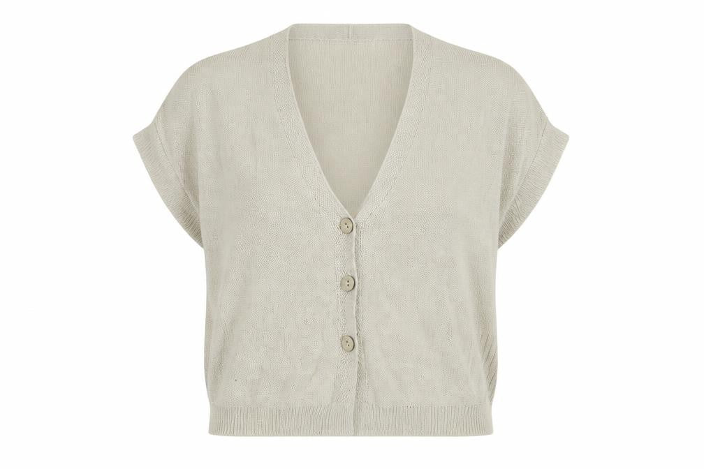 Sandwich Women's Beige V-Neck Cardigan, Size S