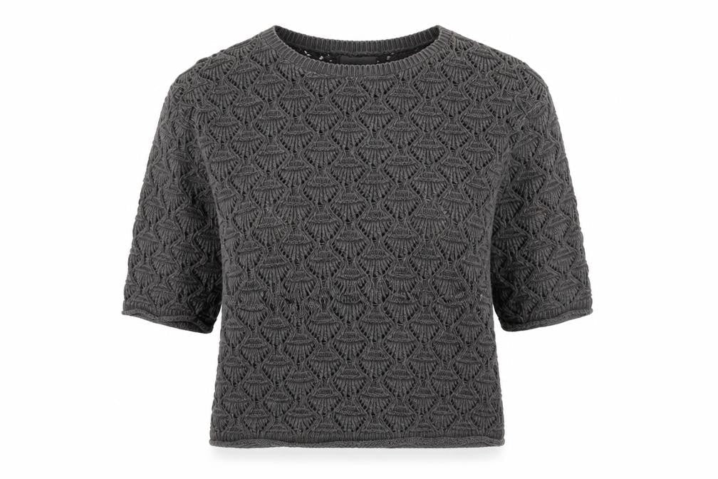 Portocruz Women's Grey Open-Knit Jumper, One Size