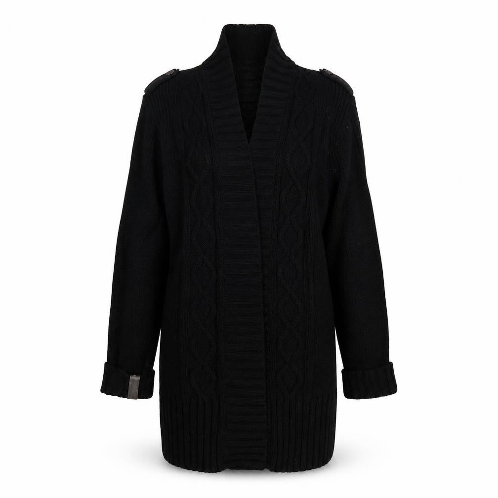 Golddigga Women's Black Coatigan Size 12 Long Wool Blend