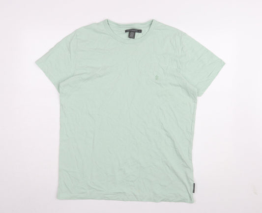 French Connection Men's XL Green Cotton T-Shirt