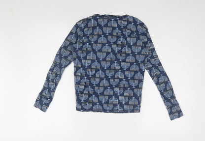 Back view of Gap girls’ blue graphic print long sleeve t-shirt, 14 years