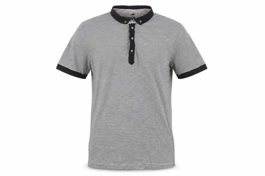 Spitalfields Men's Black Striped Polo Shirt Size M