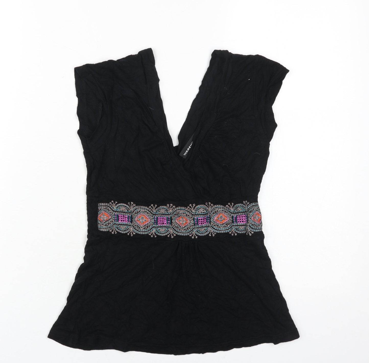 Warehouse Women’s Black V-Neck Sleeveless Top