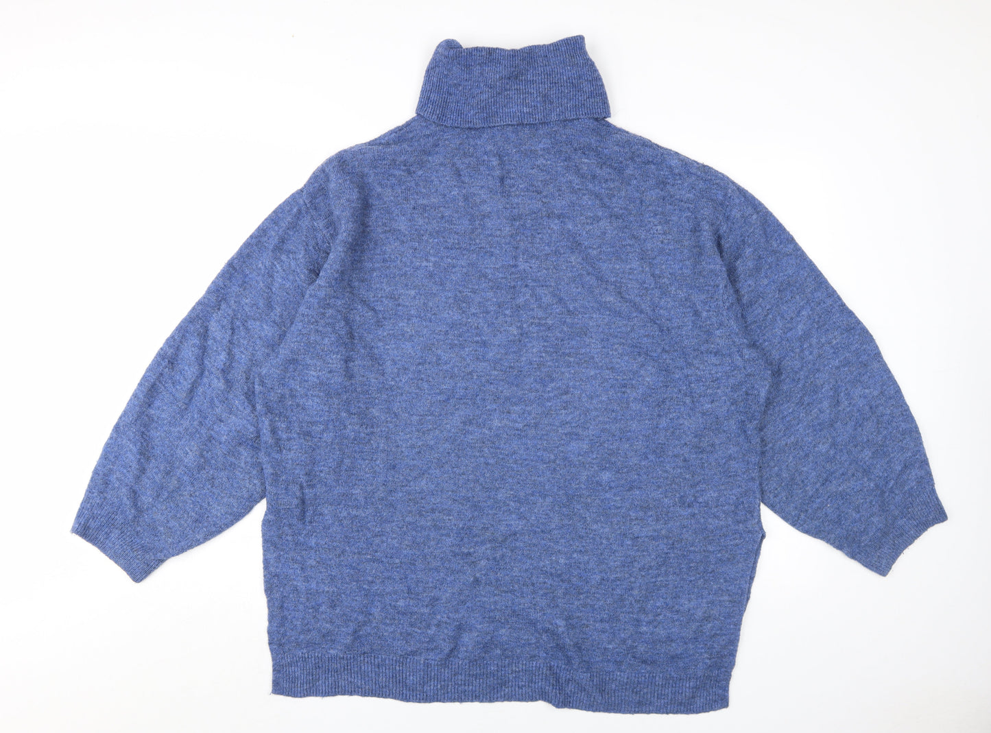 H&M Women's Blue Roll Neck Pullover Jumper Size L