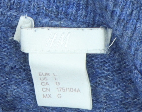 H&M Women's Blue Roll Neck Pullover Jumper Size L