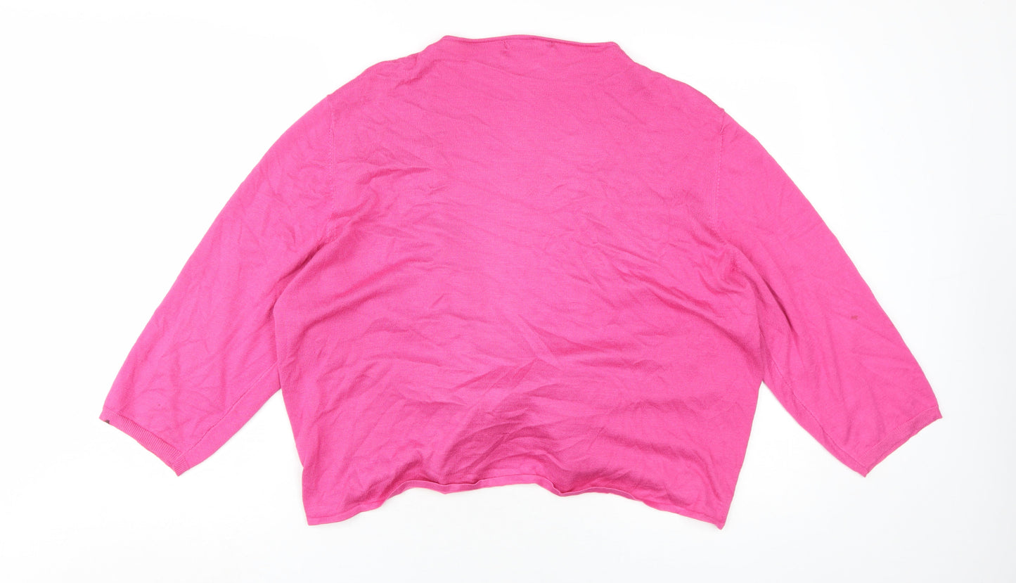 Bm Collection Women's Pink Cardigan XL 3/4 Sleeve