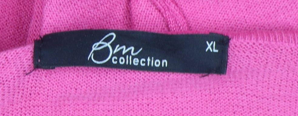 Bm Collection Women's Pink Cardigan XL 3/4 Sleeve
