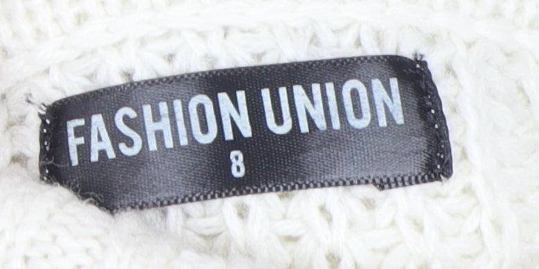 Fashion Union Women's Ivory Roll Neck Pullover Jumper