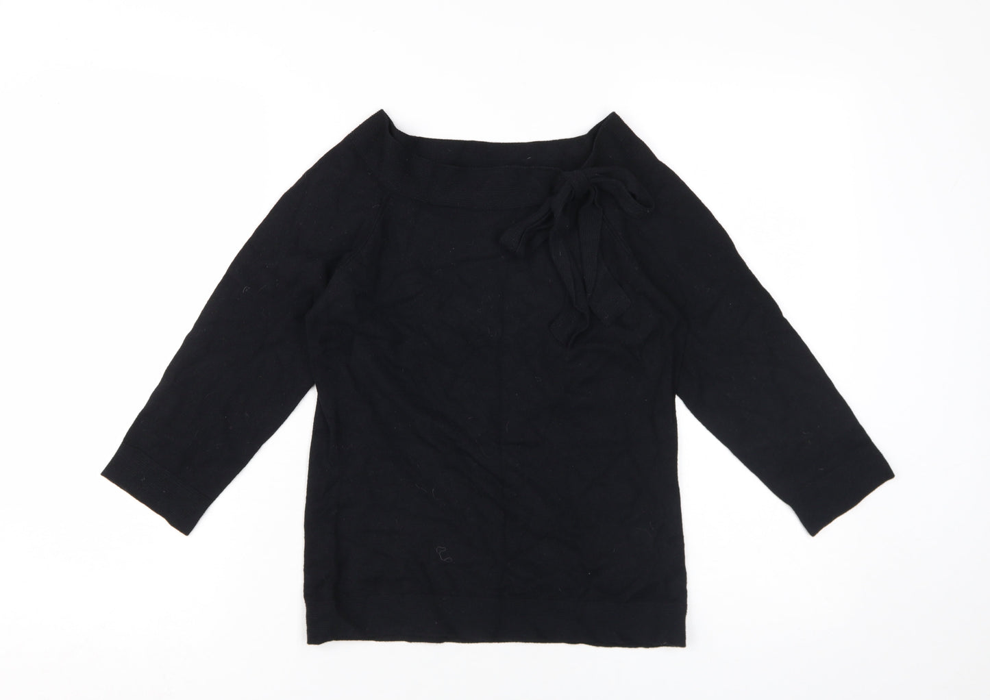 Marks and Spencer Women's Black Bow Blouse Size 10 Basic