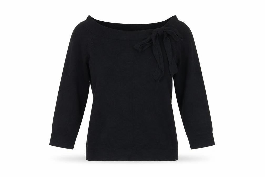 Marks & Spencer Women's Black Bow Blouse Size 10 Basic