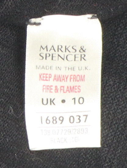Marks & Spencer Women's Black Bow Blouse Size 10 Basic