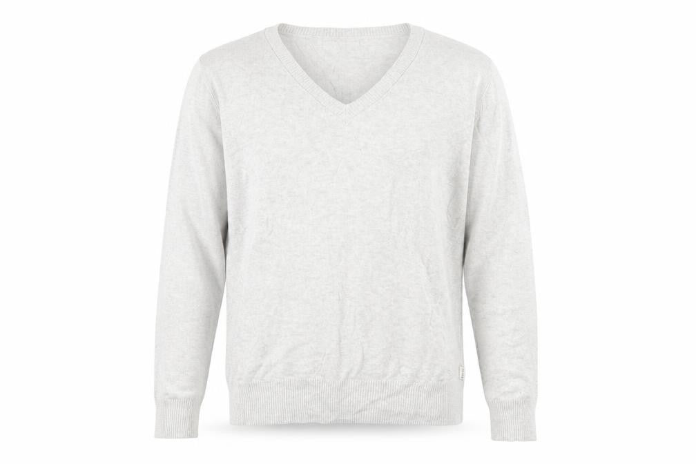 Howies Men Grey V-Neck Medium Pullover Cotton Jumper