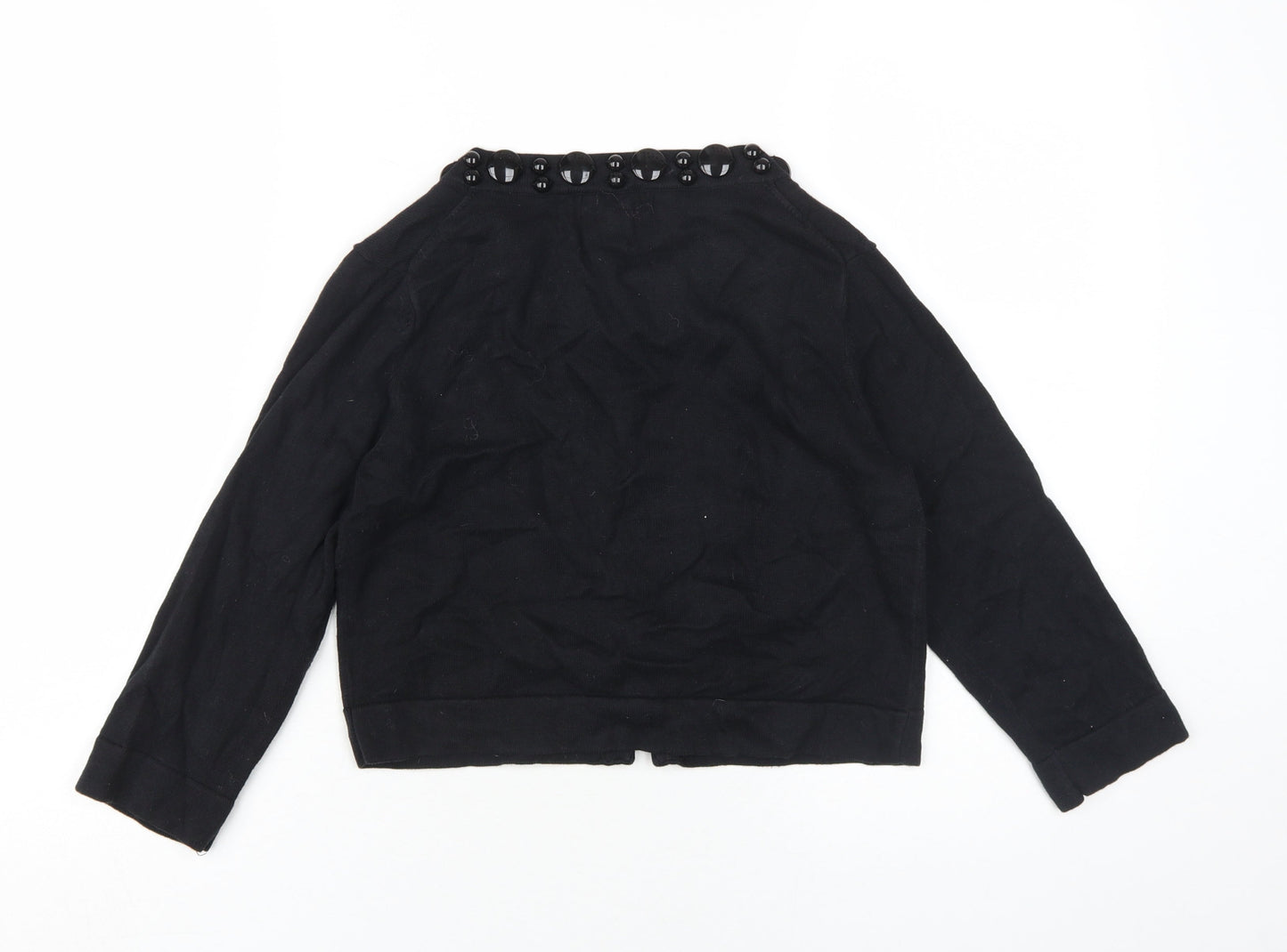 Pomodoro Women's Black 100% Cotton Cardigan Size 10