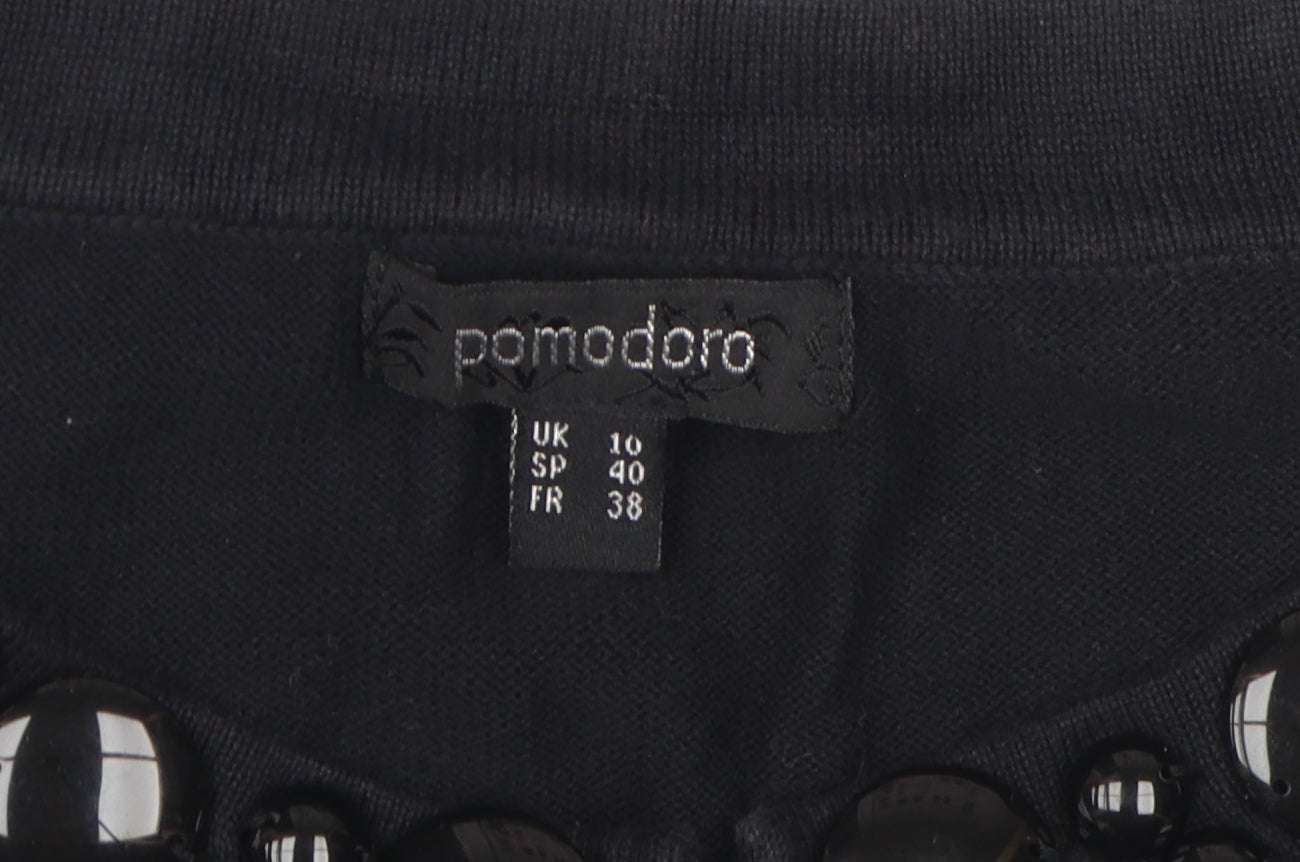 Pomodoro Women's Black 100% Cotton Cardigan Size 10