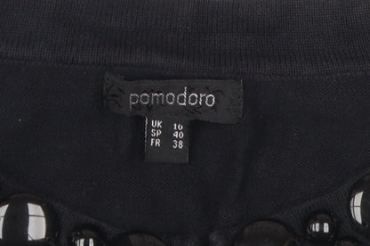 Pomodoro Women's Black 100% Cotton Cardigan Size 10