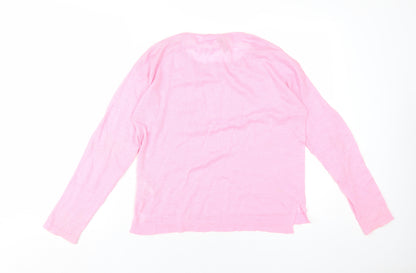 H&M Women's Pink Pullover Jumper, Regular Fit, S
