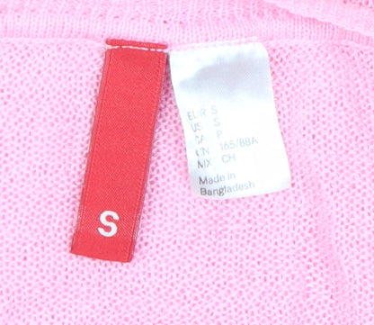 H&M Women's Pink Pullover Jumper, Regular Fit, S