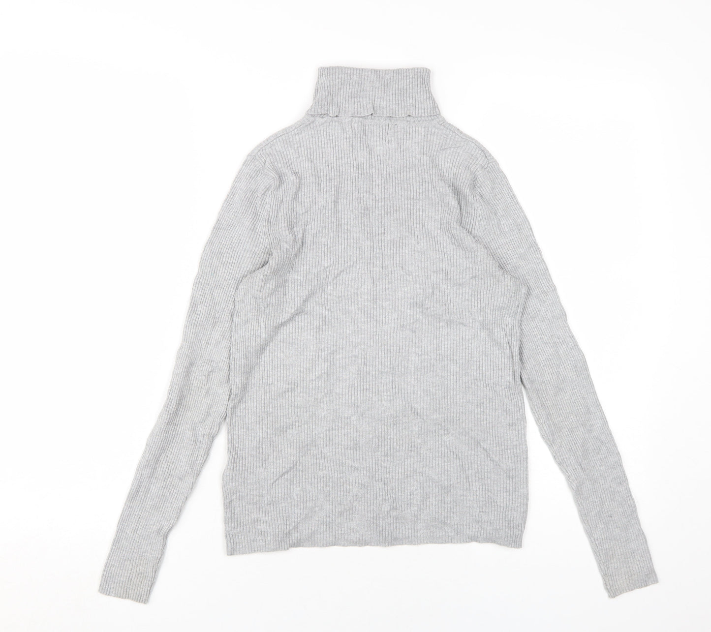 Marks & Spencer Women's Grey Roll Neck T-Shirt Size 10