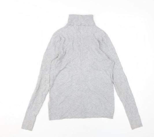 Marks & Spencer Women's Grey Roll Neck T-Shirt Size 10